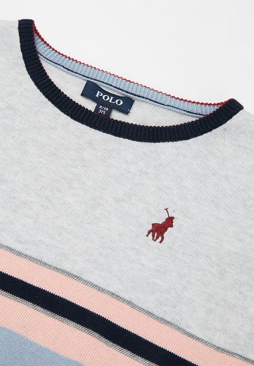 POLO - Girls candice triped pullover - grey