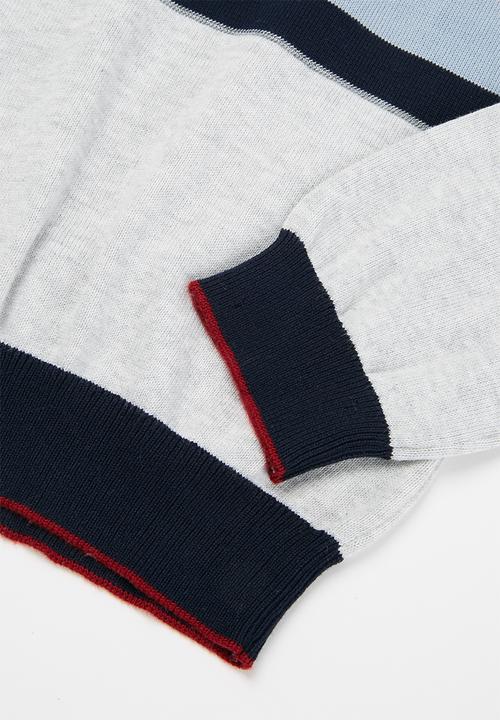 POLO - Girls candice triped pullover - grey