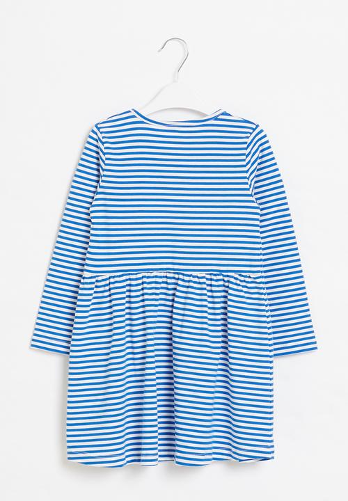 Pop Candy - Girls stripe rainbow dress - blue