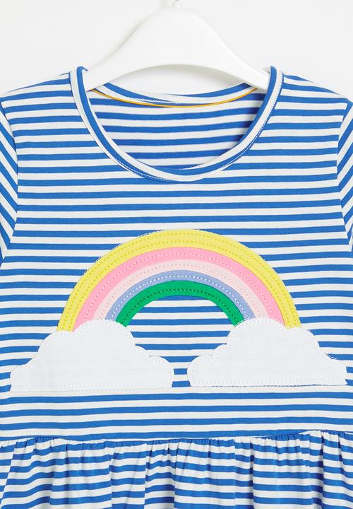 Pop Candy - Girls stripe rainbow dress - blue