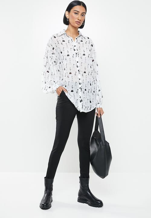 Me&B - Vase print essential shirt - white