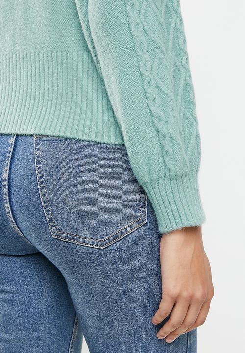 STYLE REPUBLIC - Cable knit  jersey - sage