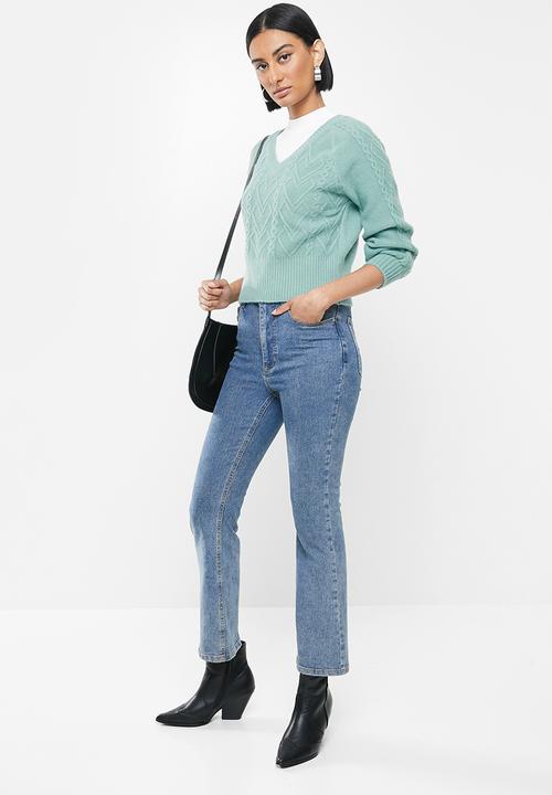 STYLE REPUBLIC - Cable knit  jersey - sage