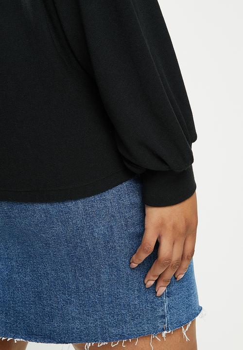 Blake - Slashoff shoulder soft touch top - black