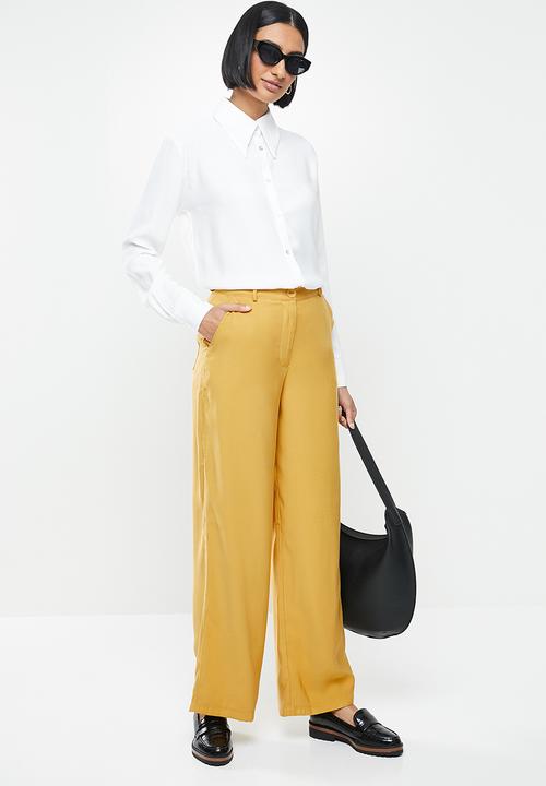 Me&B - Soft wide leg pant - mustard