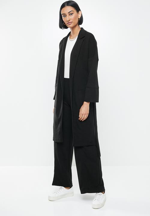Me&B - Knit melton lounge coat - black