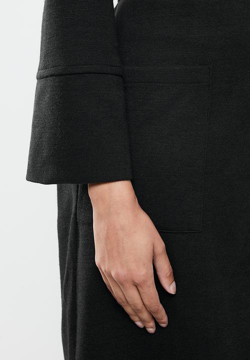 Me&B - Knit melton lounge coat - black