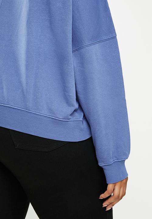 Cotton On - Curve harper crew crop pullover - blue