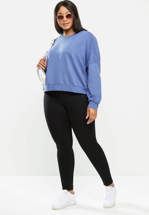 Cotton On - Curve harper crew crop pullover - blue