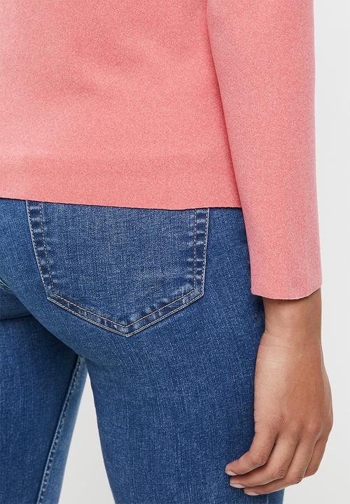 STYLE REPUBLIC - Mock neck long sleeve knit top - pink