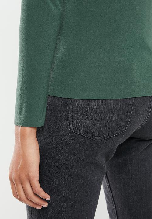 STYLE REPUBLIC - Mock neck long sleeve knit top - green