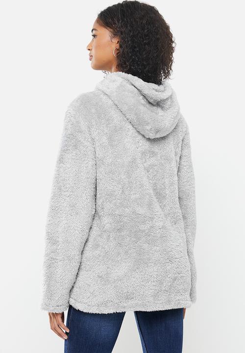 STYLE REPUBLIC - Faux fur zip jacket - grey