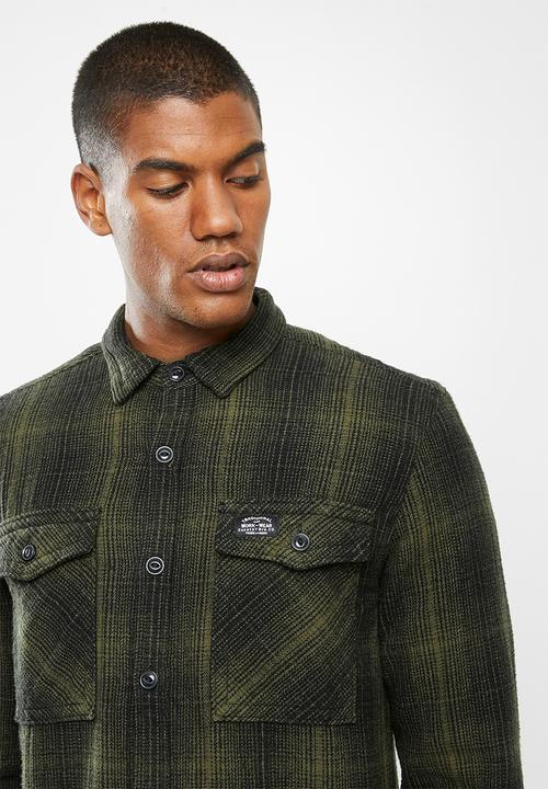 Superdry. - Miller flannel shirt - olive black check