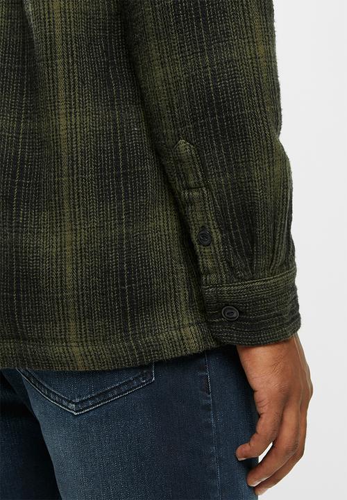 Superdry. - Miller flannel shirt - olive black check