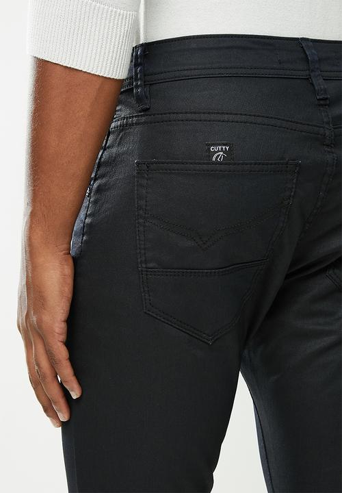 Cutty - Denim jean coated - black