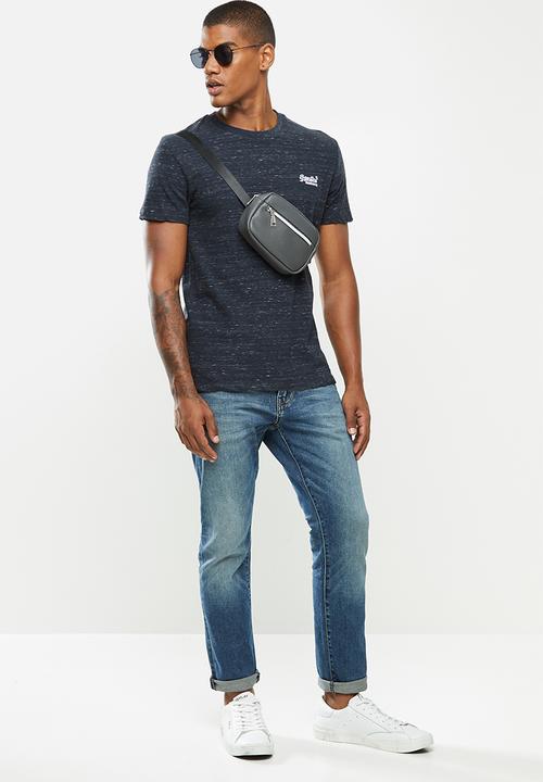 Superdry. - Ol vintage emb tee - deepwter blue grit