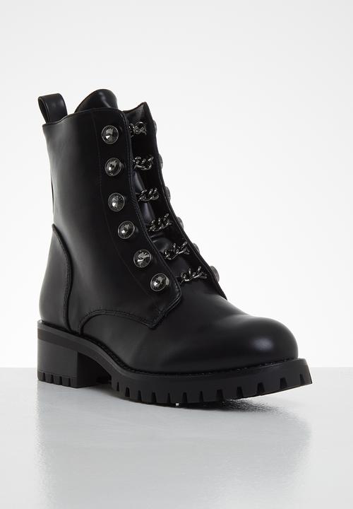 SISSY BOY - Chain fever grunge boot - black