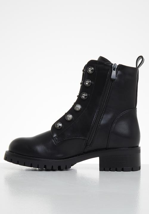 SISSY BOY - Chain fever grunge boot - black