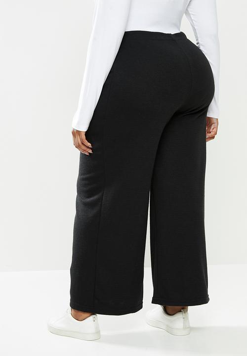 Me&B - Plus knit melton lounge pant - black