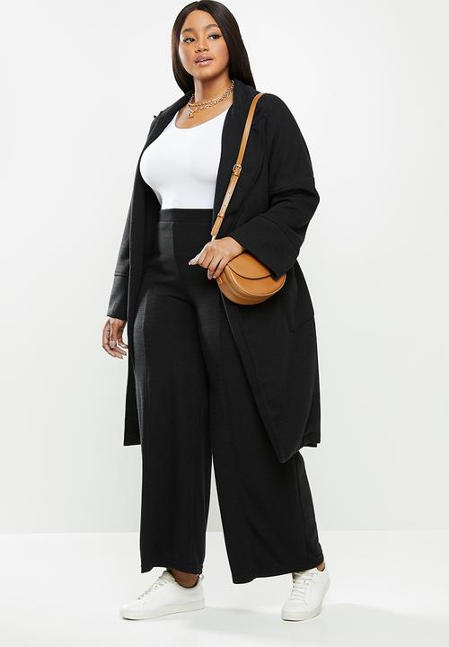 Me&B - Plus knit melton lounge pant - black