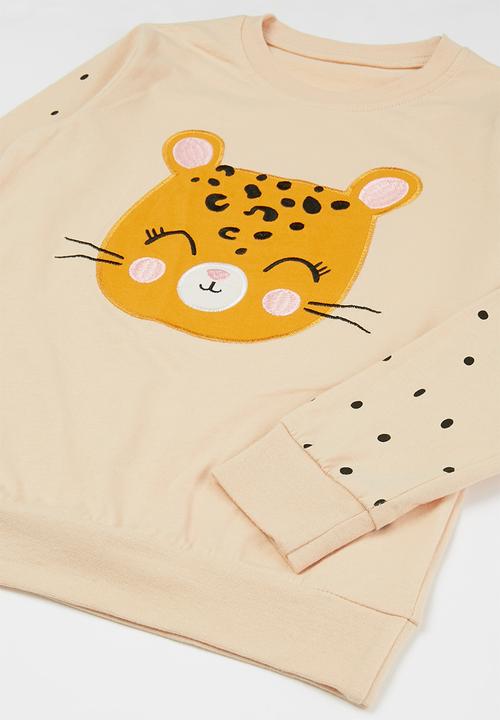 Pop Candy - Girls tee & printed legging set - orange & black