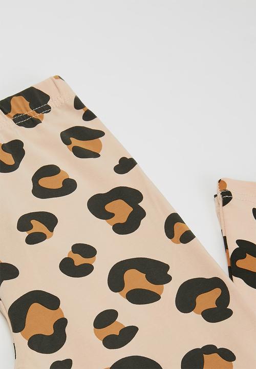 Pop Candy - Girls tee & printed legging set - orange & black
