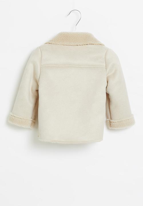 Pop Candy - Girls sherpa coat - stone