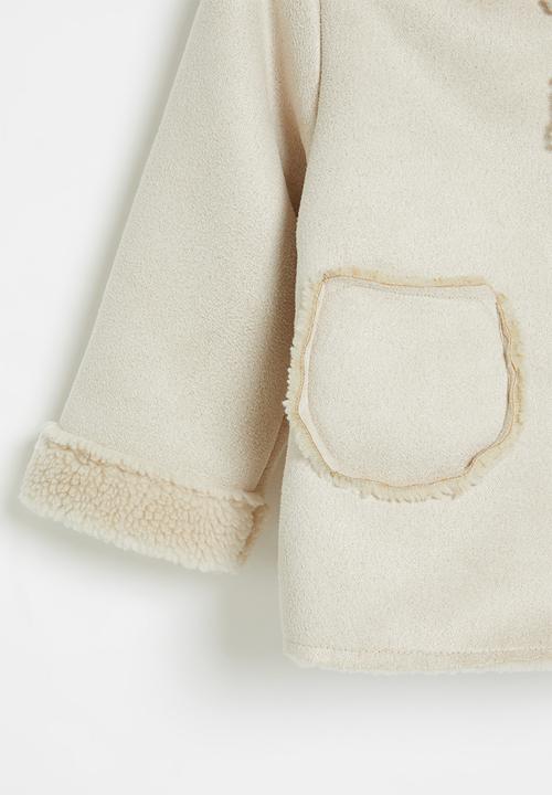 Pop Candy - Girls sherpa coat - stone