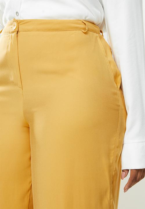 Me&B - Plus soft wide leg pant - mustard