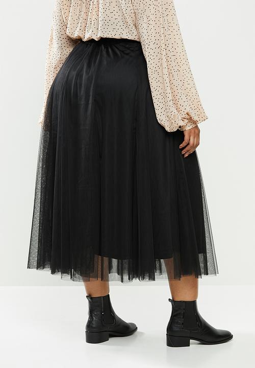 Me&B - Plus layered tulle skirt - black