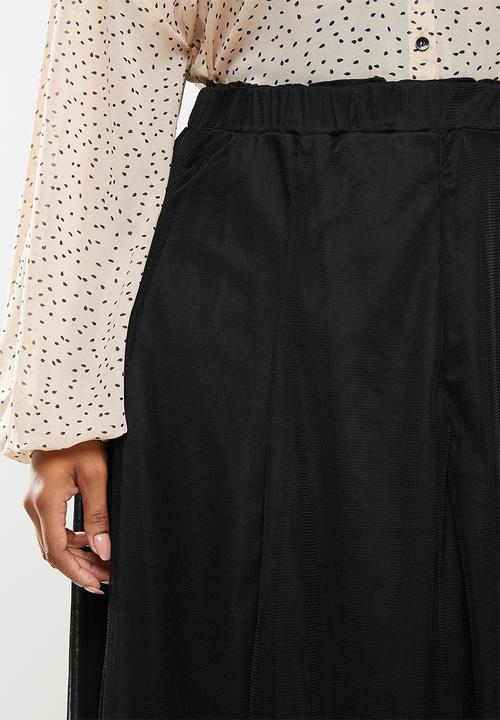 Me&B - Plus layered tulle skirt - black