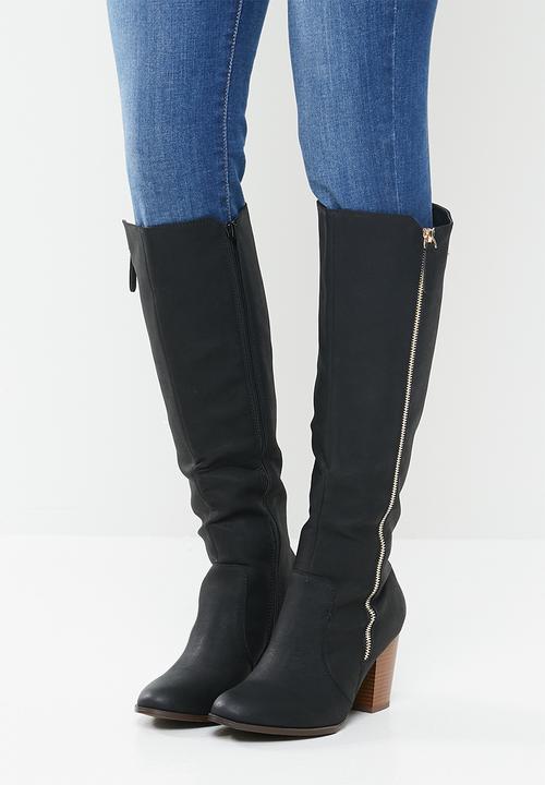 Miss Black - Ahlam 5 knee length boot - black