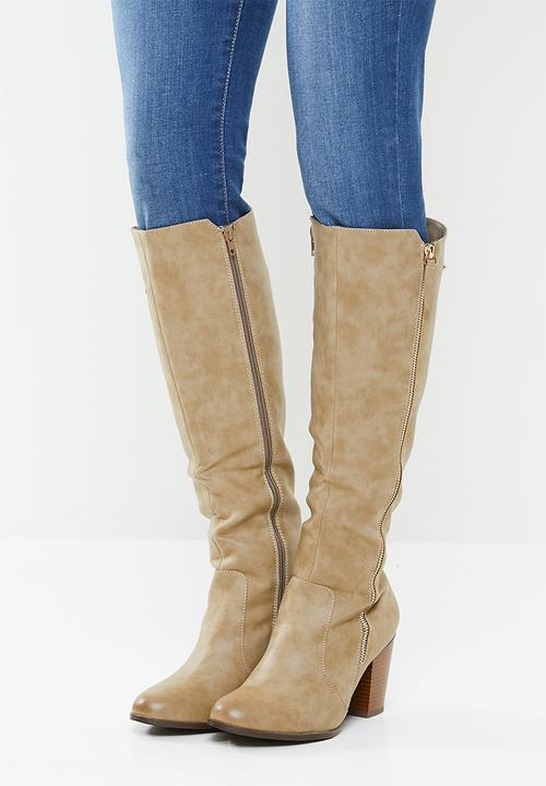 Miss Black - Ahlam 5 knee length boot - nude