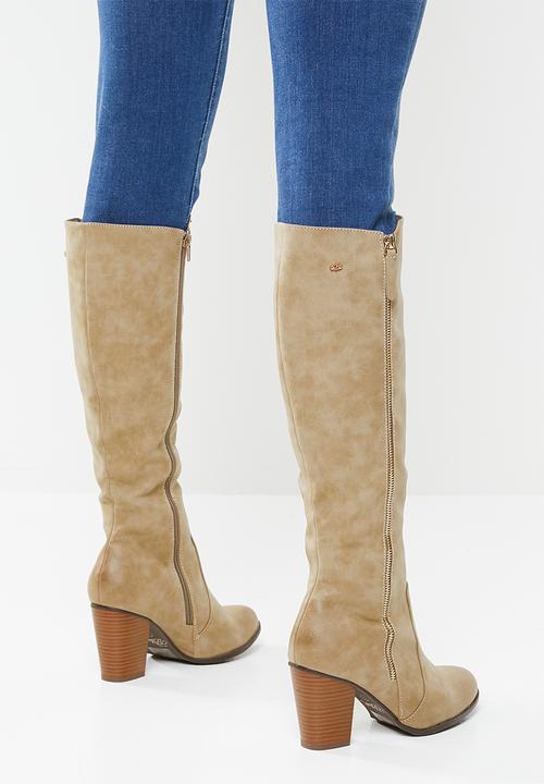 Miss Black - Ahlam 5 knee length boot - nude