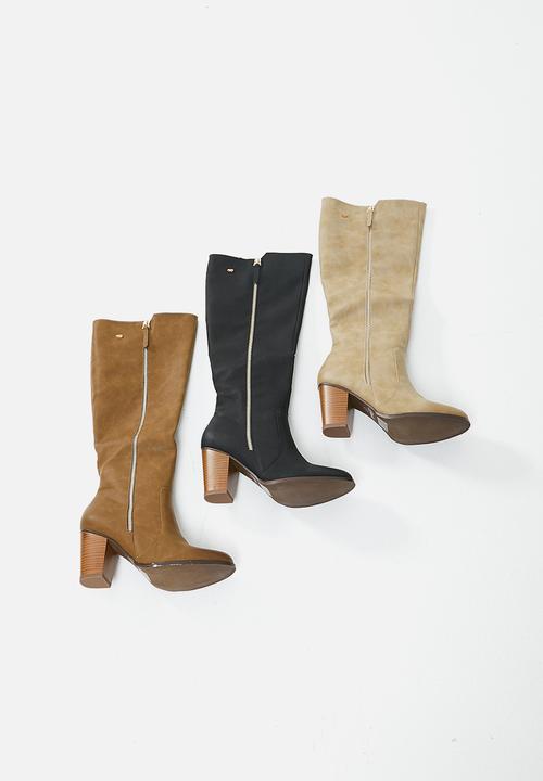 Miss Black - Ahlam 5 knee length boot - nude