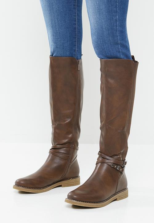 Miss Black - Dolinde knee length boot - brown