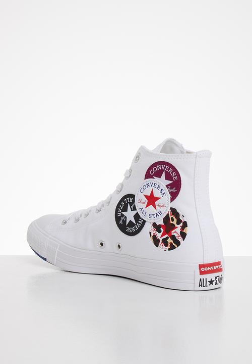 Converse - Chuck Taylor All Star multi logo - white/rush blue/rose maroon 