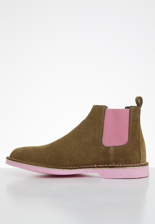 Veldskoen - Chelsea boot - brown & pink 