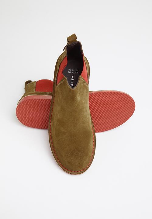 Veldskoen - Chelsea boot - brown & red