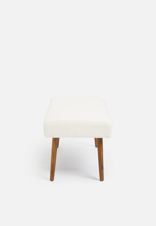 Sixth Floor - Husk sherpa button bench - white