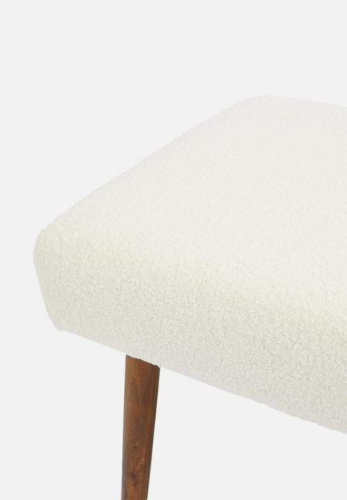 Sixth Floor - Husk sherpa button bench - white