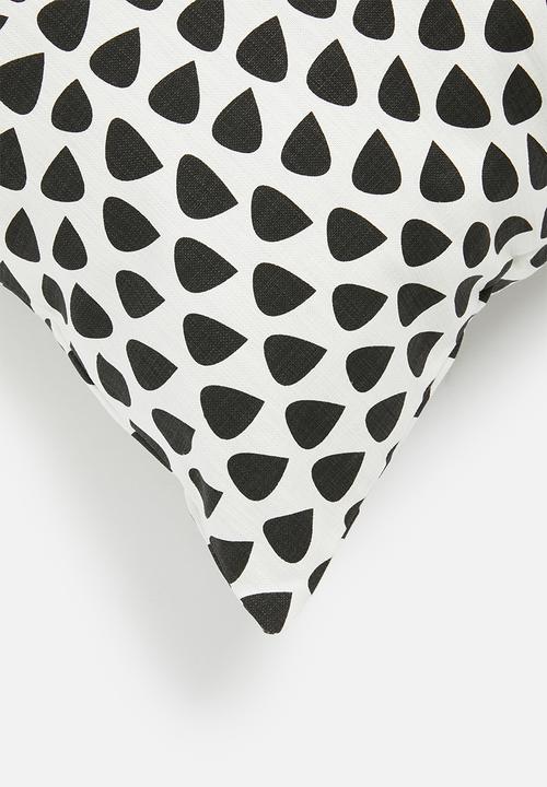 Sixth Floor - Raindrop outdoor cushion cover - black & white 
