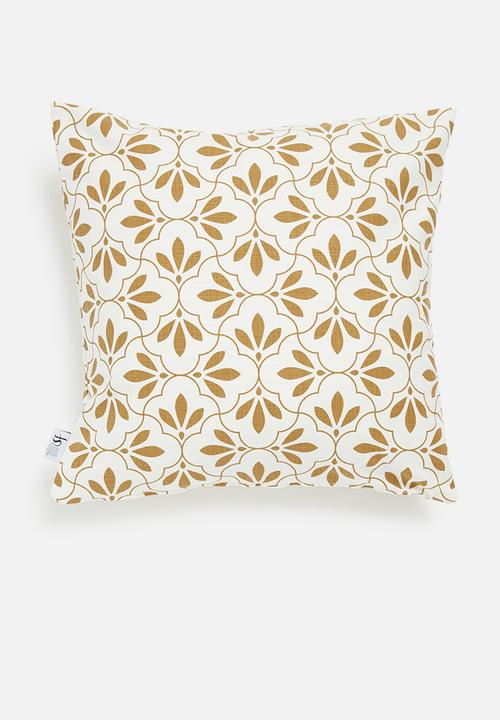 Sixth Floor - Inverse cushion cover - white & mustard