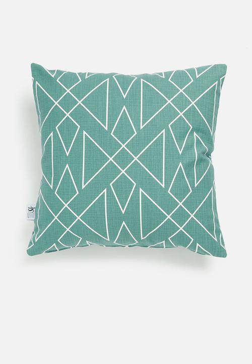 Sixth Floor - Tribal outdoor cushion cover - blue