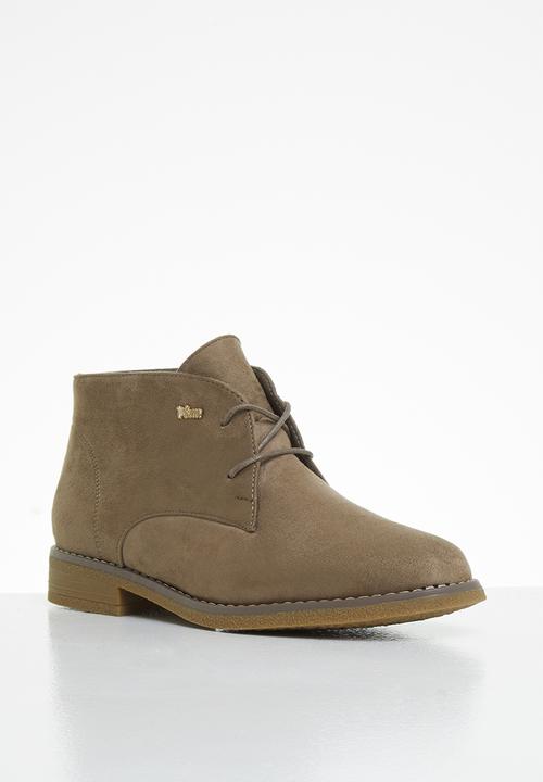 Plum - Raelyn lace up bootie - taupe