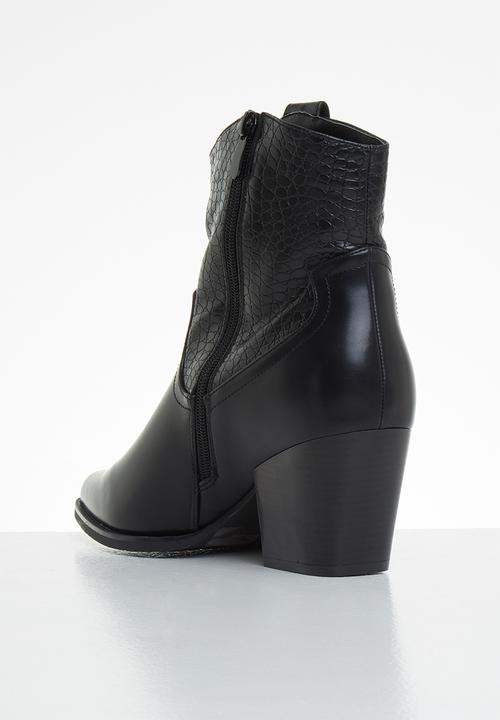 Plum - Raven cowboy boot - black