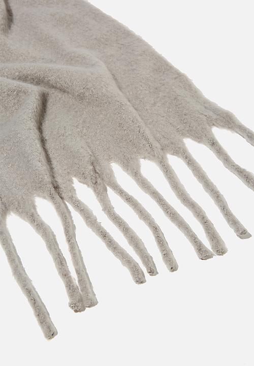 Rubi - Phoebe brushed tassel scarf - grey marle