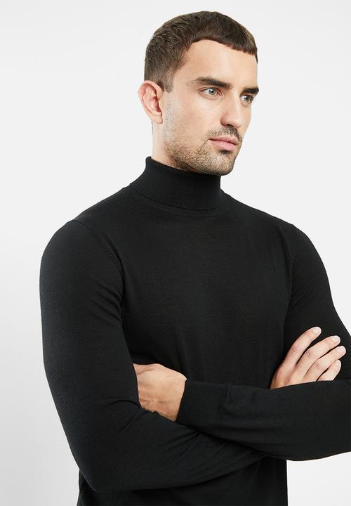 MANGO - Willy Merino Wool washable knitwear sweater - black