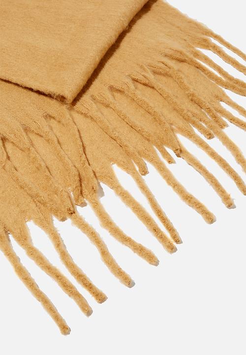 Rubi - Phoebe brushed tassel scarf - soft camel