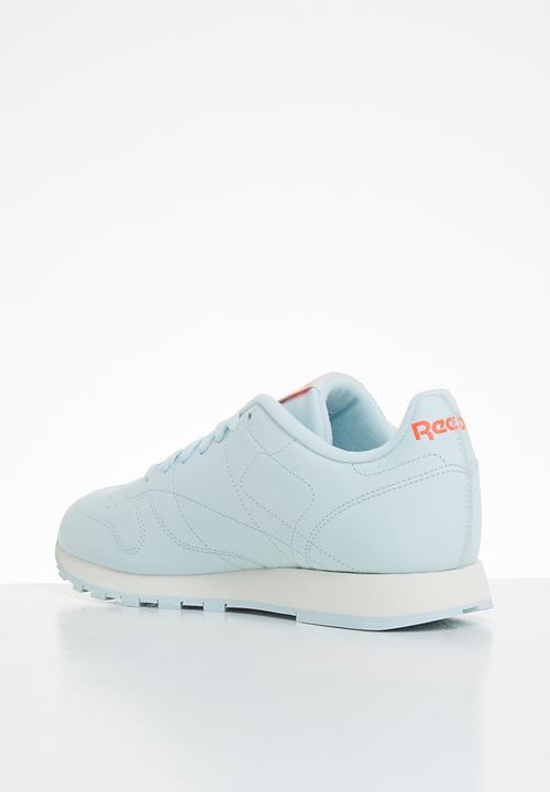 Reebok - Classic leather - chalk blue/classic white/orange flare